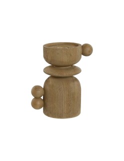 Pot à Bougie Home ESPRIT Marron Résine Bois 16 x 10 x 18 cm