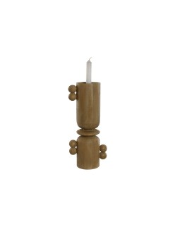 Pot à Bougie Home ESPRIT Marron Résine Bois 15 x 9,5 x 35 cm