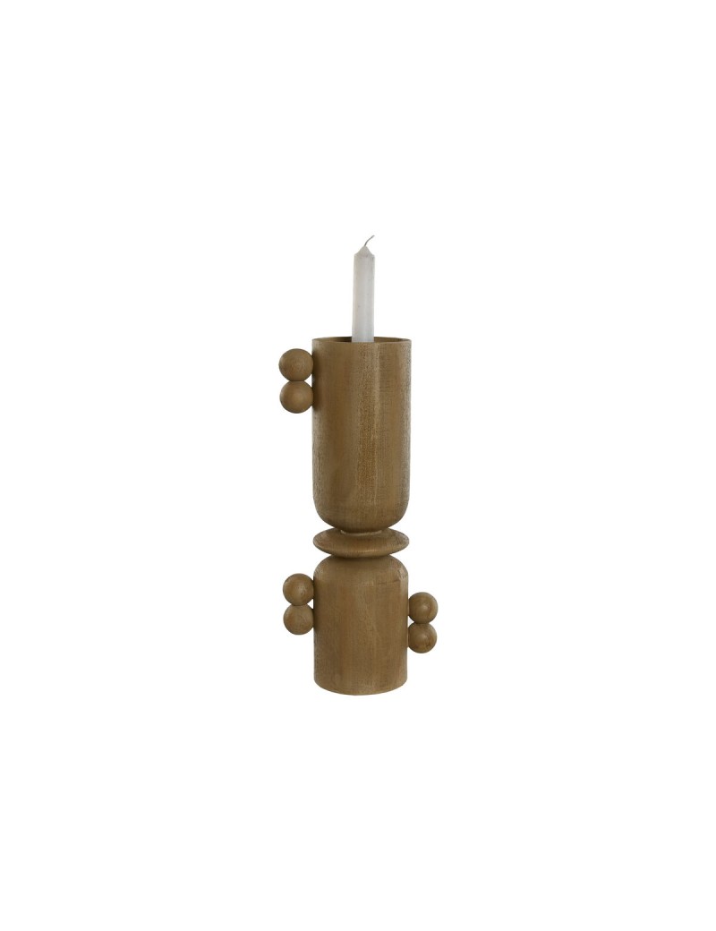 Pot à Bougie Home ESPRIT Marron Résine Bois 15 x 9,5 x 35 cm