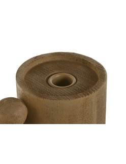 Pot à Bougie Home ESPRIT Marron Résine Bois 15 x 9,5 x 35 cm