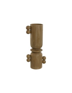 Pot à Bougie Home ESPRIT Marron Résine Bois 15 x 9,5 x 35 cm