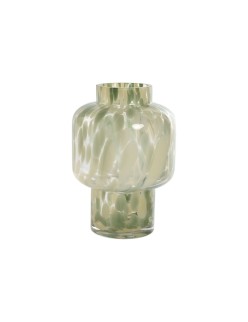 Jarrón Home ESPRIT Verde Crema Cristal Moderno 15 X 15 X 21,5 cm