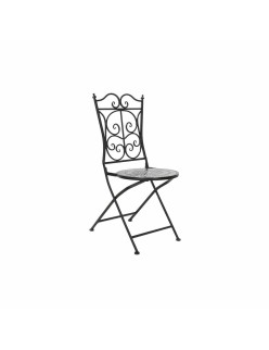 Chaise de jardin DKD Home Decor Noir Céramique Multicouleur Forge (39 x 50 x 93 cm)