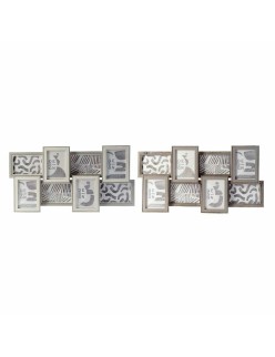Photo frame DKD Home Decor 60 x 3 x 32 cm Crystal Grey Brown MDF Wood Urban (2 Units)