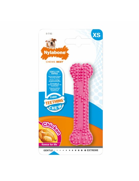 Mordedor de perro Nylabone Birka Rosa Pollo XS