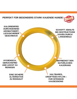 Mordedor de perro Nylabone Ring Amarillo Hamburguesa L