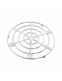 Salvamantel DKD Home Decor Plateado Metal Plástico 20 x 20 x 1 cm