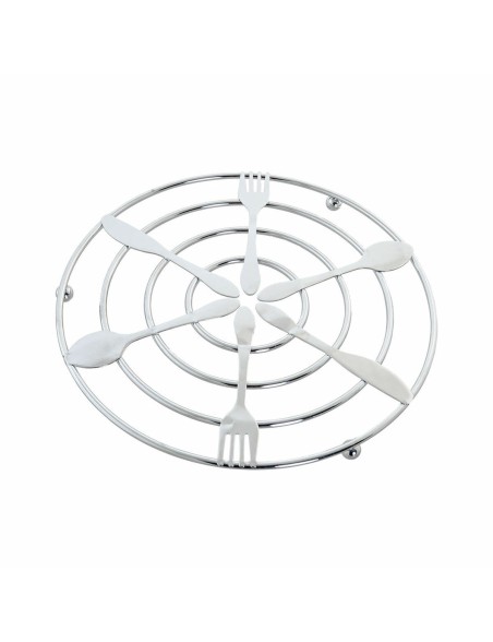 Salvamantel DKD Home Decor Plateado Metal Plástico 20 x 20 x 1 cm