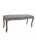 Banquette DKD Home Decor   Gris Naturel Bois Polyester Gris foncé (112 x 36 x 48 cm)