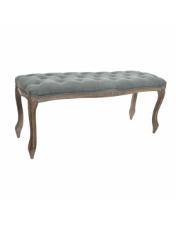 Banquette DKD Home Decor   Gris Naturel Bois Polyester Gris foncé (112 x 36 x 48 cm)