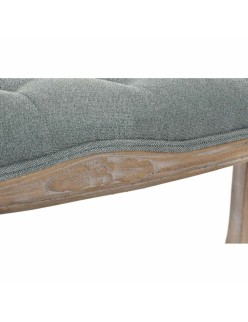 Banquette DKD Home Decor   Gris Naturel Bois Polyester Gris foncé (112 x 36 x 48 cm)