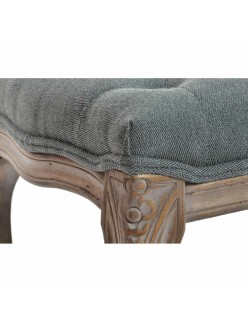 Banquette DKD Home Decor   Gris Naturel Bois Polyester Gris foncé (112 x 36 x 48 cm)