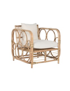 Fauteuil Home ESPRIT Blanc Naturel 72 x 77 x 80 cm
