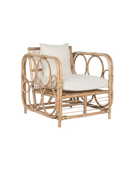 Fauteuil Home ESPRIT Blanc Naturel 72 x 77 x 80 cm