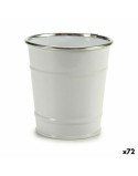 Blumentopf Würfel Weiß Silberfarben Zink 10,5 x 10,5 x 10,5 cm (72 Stück)