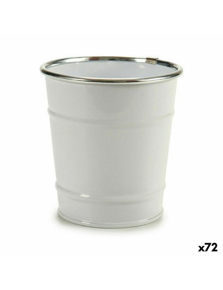 Blumentopf Würfel Weiß Silberfarben Zink 10,5 x 10,5 x 10,5 cm (72 Stück)