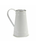 Blumentopf Milchkrug Weiß Silberfarben Metall 17 x 18,5 x 11,3 cm (24 Stück)