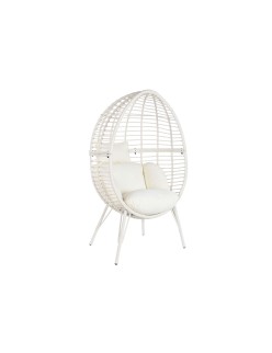 Gartenstuhl DKD Home Decor 90 x 65 x 151 cm Metall Synthetischer Rattan Weiß