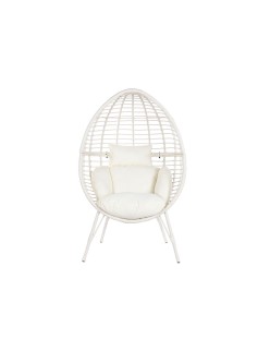 Gartenstuhl DKD Home Decor 90 x 65 x 151 cm Metall Synthetischer Rattan Weiß