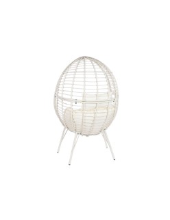 Gartenstuhl DKD Home Decor 90 x 65 x 151 cm Metall Synthetischer Rattan Weiß