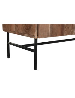Buffet DKD Home Decor 142 x 40 x 81 cm Noir Métal Marron Acacia