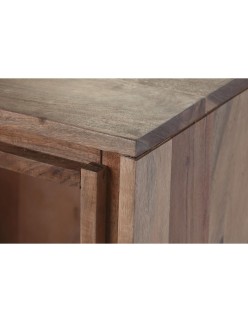 Buffet DKD Home Decor 142 x 40 x 81 cm Noir Métal Marron Acacia