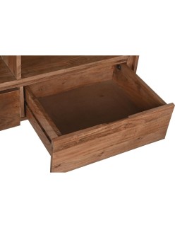 Buffet DKD Home Decor 142 x 40 x 81 cm Noir Métal Marron Acacia