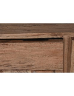 Buffet DKD Home Decor 142 x 40 x 81 cm Noir Métal Marron Acacia