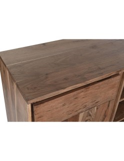Buffet DKD Home Decor 142 x 40 x 81 cm Noir Métal Marron Acacia