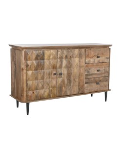 Buffet DKD Home Decor Naturel Noir Métal Bois de manguier (140 x 40 x 82 cm)