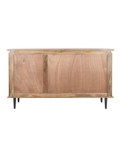 Buffet DKD Home Decor Naturel Noir Métal Bois de manguier (140 x 40 x 82 cm)