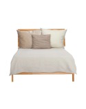 Steppdecke 240 x 260 cm Geometrisch Beige (4 Stück)