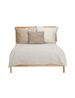 Steppdecke 240 x 260 cm Geometrisch Beige (4 Stück)