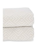 Steppdecke 240 x 260 cm Geometrisch Beige (4 Stück)