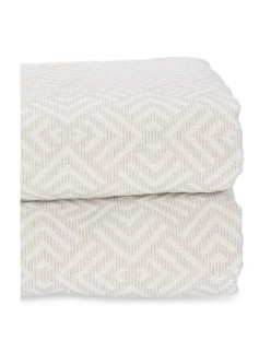 Steppdecke 240 x 260 cm Geometrisch Beige (4 Stück)