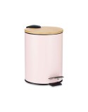 Papierkorb Rosa Metall Bambus 3 L (4 Stück)