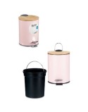 Papierkorb Rosa Metall Bambus 3 L (4 Stück)