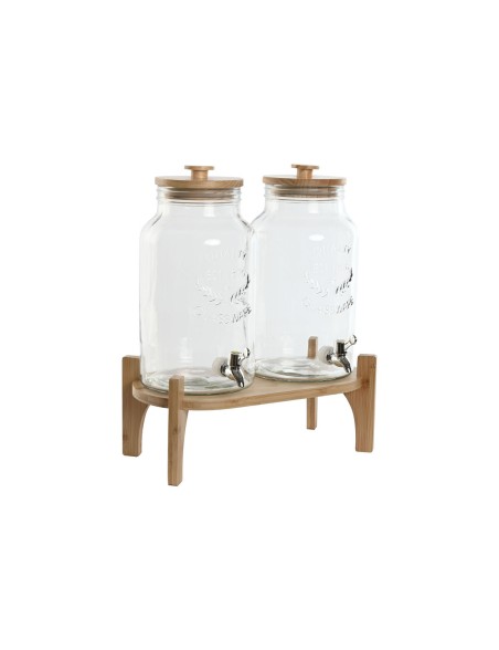 Getränkedispenser Home ESPRIT Silikon Bambus Kristall Kunststoff 5,5 L 37 x 25 x 46 cm
