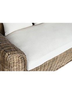Canapé de jardin Home ESPRIT Blanc Marron Naturel Rotin 174 x 88 x 69 cm