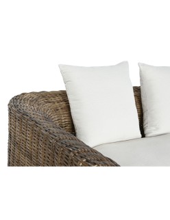 Canapé de jardin Home ESPRIT Blanc Marron Naturel Rotin 174 x 88 x 69 cm