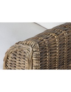 Canapé de jardin Home ESPRIT Blanc Marron Naturel Rotin 174 x 88 x 69 cm