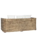 Gartenbank Home ESPRIT Weiß Braun natürlich Rattan 174 x 88 x 69 cm