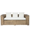 Canapé de jardin Home ESPRIT Blanc Marron Naturel Rotin 174 x 88 x 69 cm
