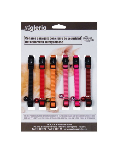 Katzenhalsband Gloria Classic Bunt weich 6 Stück
