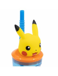 Garrafa de água Pokémon Multicolor PVC Plástico 360 ml 9 x 23 x 6 cm