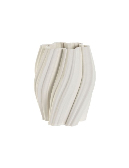 Vase Home ESPRIT Blanc Grès Moderne 16,5 X 16,5 X 20,5 cm Vase Home ESPRIT Blanc Grès Moderne 16,5 X 16,5 X 20,5 cm