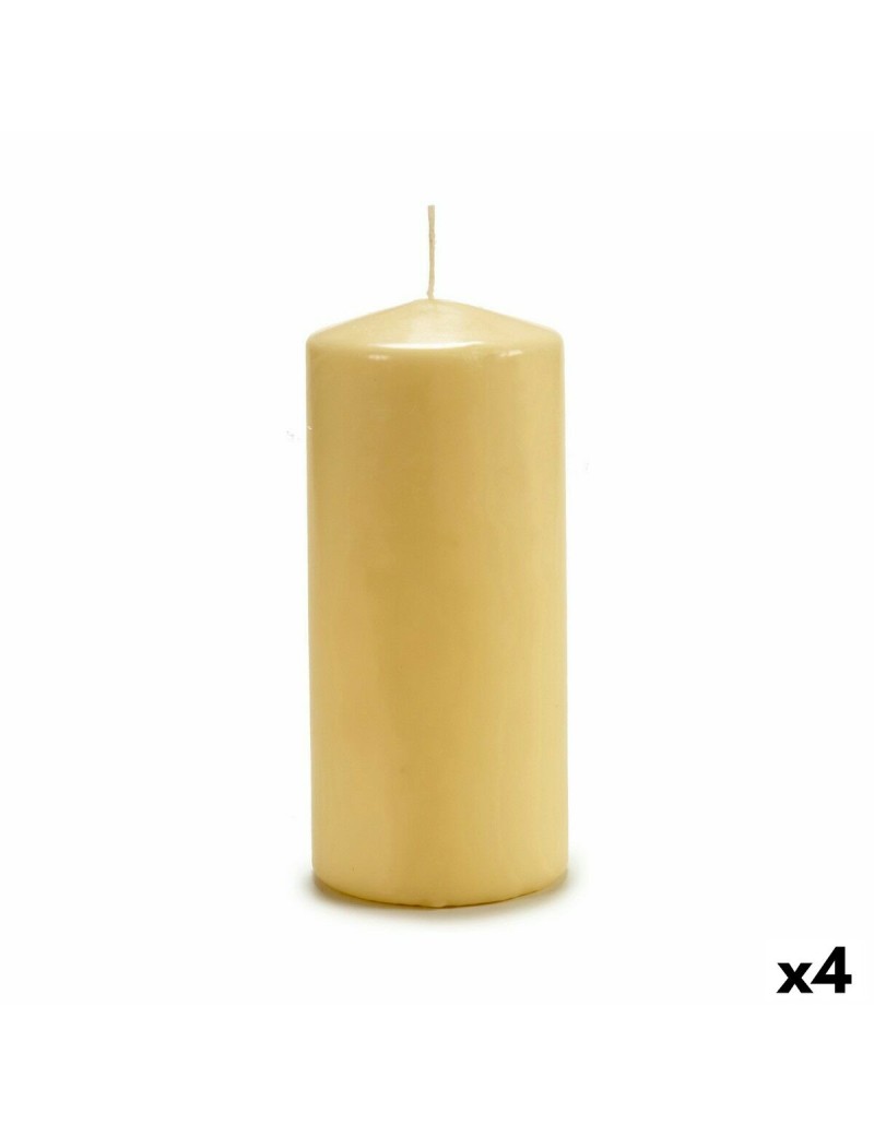 Vela 9 x 20 x 9 cm Creme (4 Unidades)