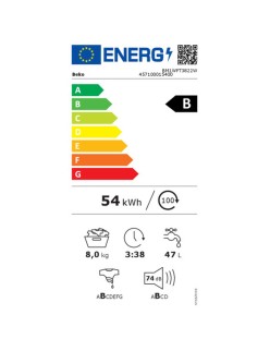 Machine à laver BEKO BM1WFT3822W 8 kg 60 cm 1400 rpm