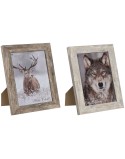 Moldura de Fotos Home ESPRIT Branco Natural Cristal poliestireno Escandinavo 19,5 x 2 x 24,5 cm (2 Unidades)