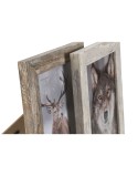 Moldura de Fotos Home ESPRIT Branco Natural Cristal poliestireno Escandinavo 19,5 x 2 x 24,5 cm (2 Unidades)